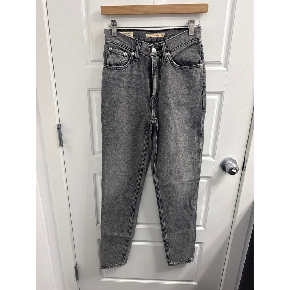 Levis 80s Mom Jeans Gray Acid Wash High Waisted Tapered Denim Size 24